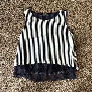 Zara striped tank with lace